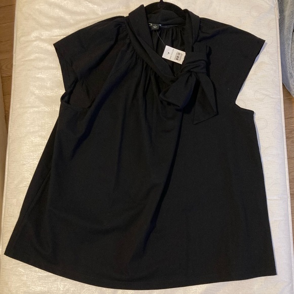NWT - Ann Taylor Dramatic Tie Neck Top - size L - NWT - Picture 2 of 5
